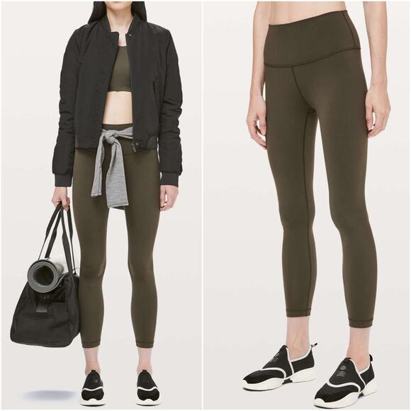 LULULEMON Wunder Under High-Rise Tight 25" *Full-On Luon Dark Olive Size 4 - Picture 1 of 8